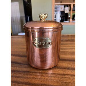 Vintage HIMARK Copper Brass Bird Nesting Kitchen Coffee Canister Portugal
